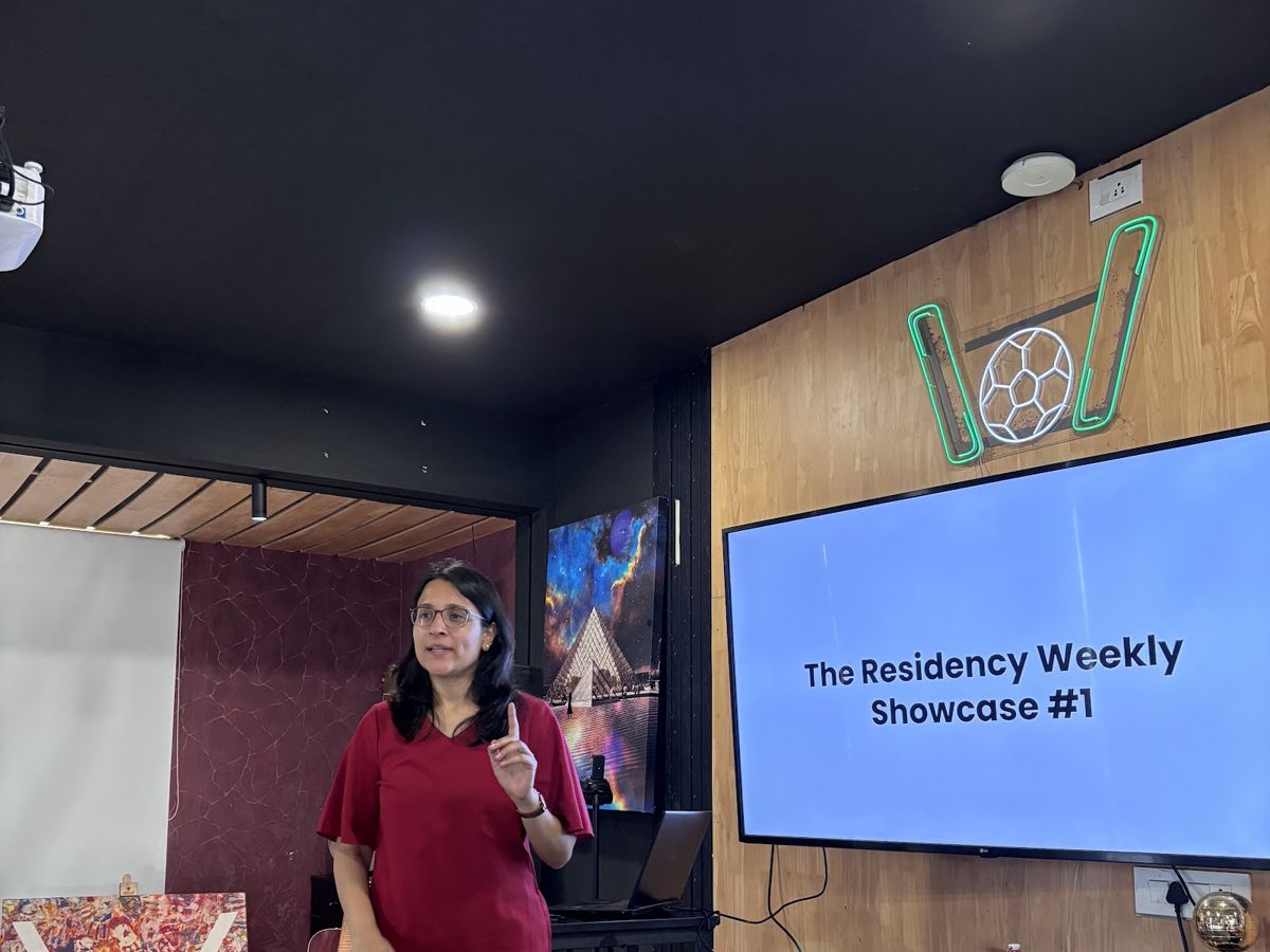 sapna goyal (waterbridge ventures) at our first weekly showcase · sep 2026